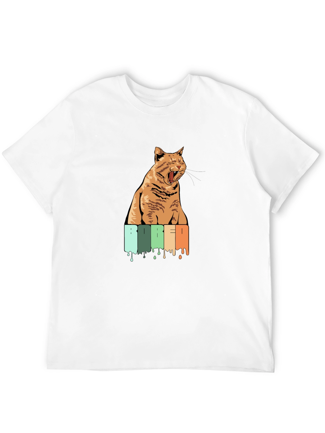 Bored Cat Graphic Tee - Unisex Black T-Shirt
