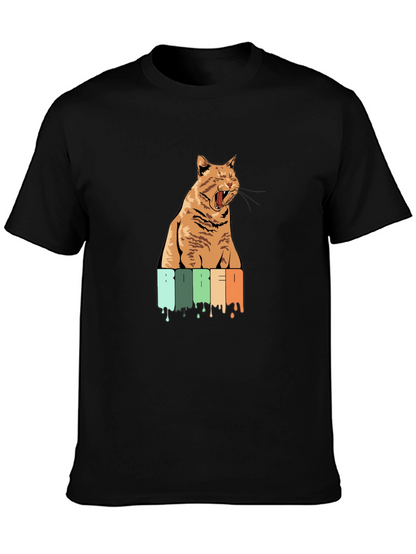 Bored Cat Graphic Tee - Unisex Black T-Shirt