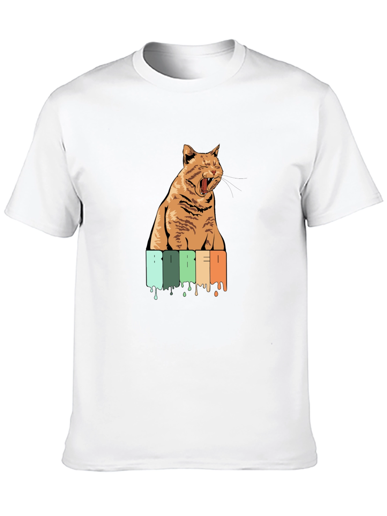 Bored Cat Graphic Tee - Unisex Black T-Shirt