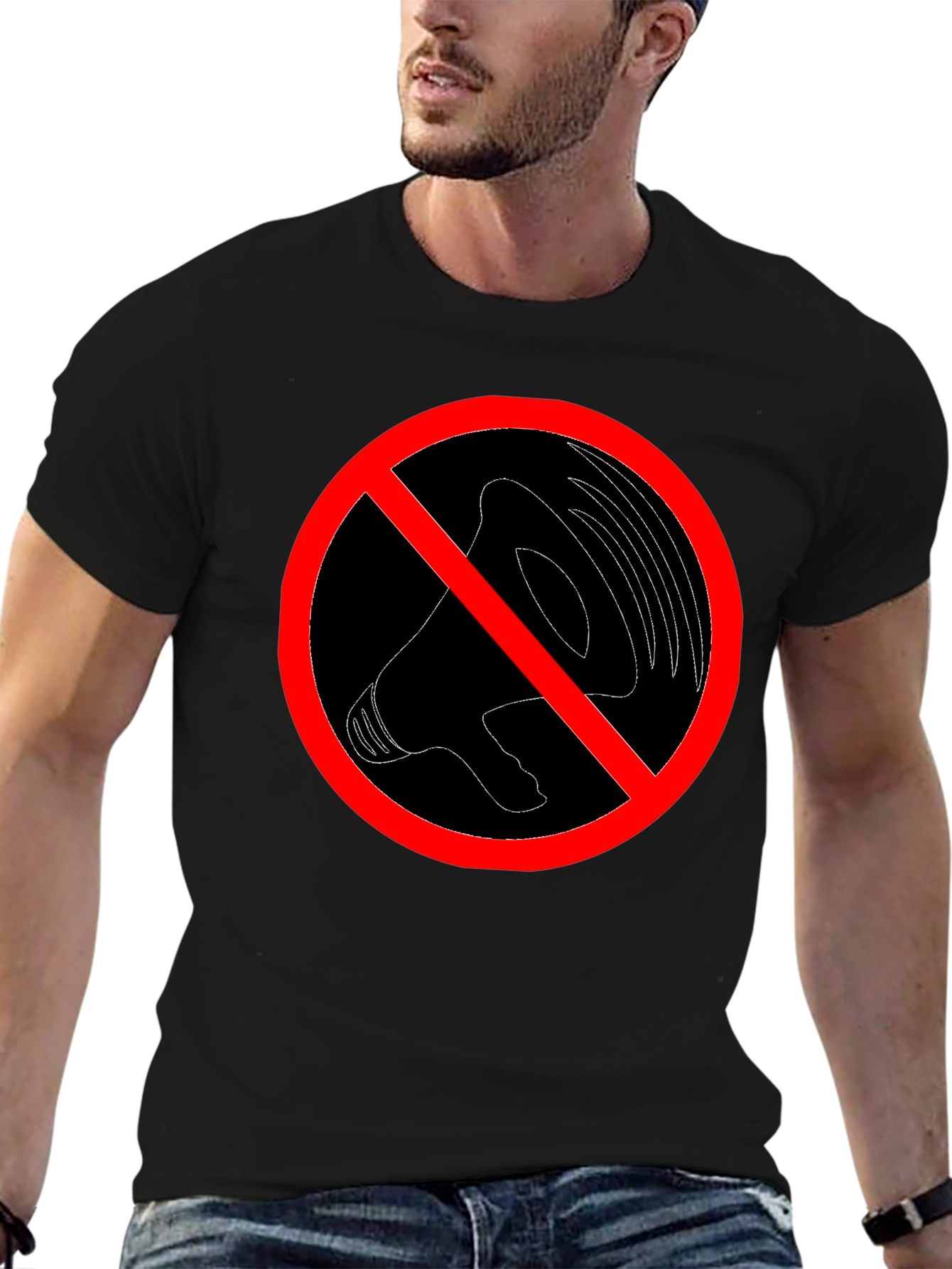 No Noise Graphic Tee - Black Crew Neck T-Shirt