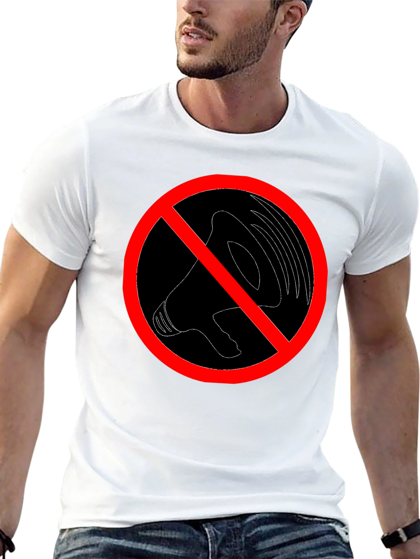 No Noise Graphic Tee - Black Crew Neck T-Shirt