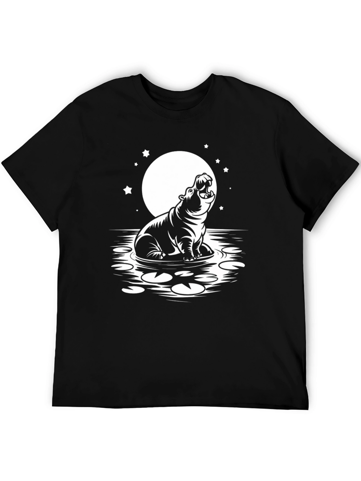 Hippo Under the Moon Graphic Tee