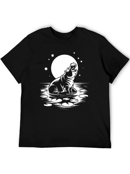 Hippo Under the Moon Graphic Tee