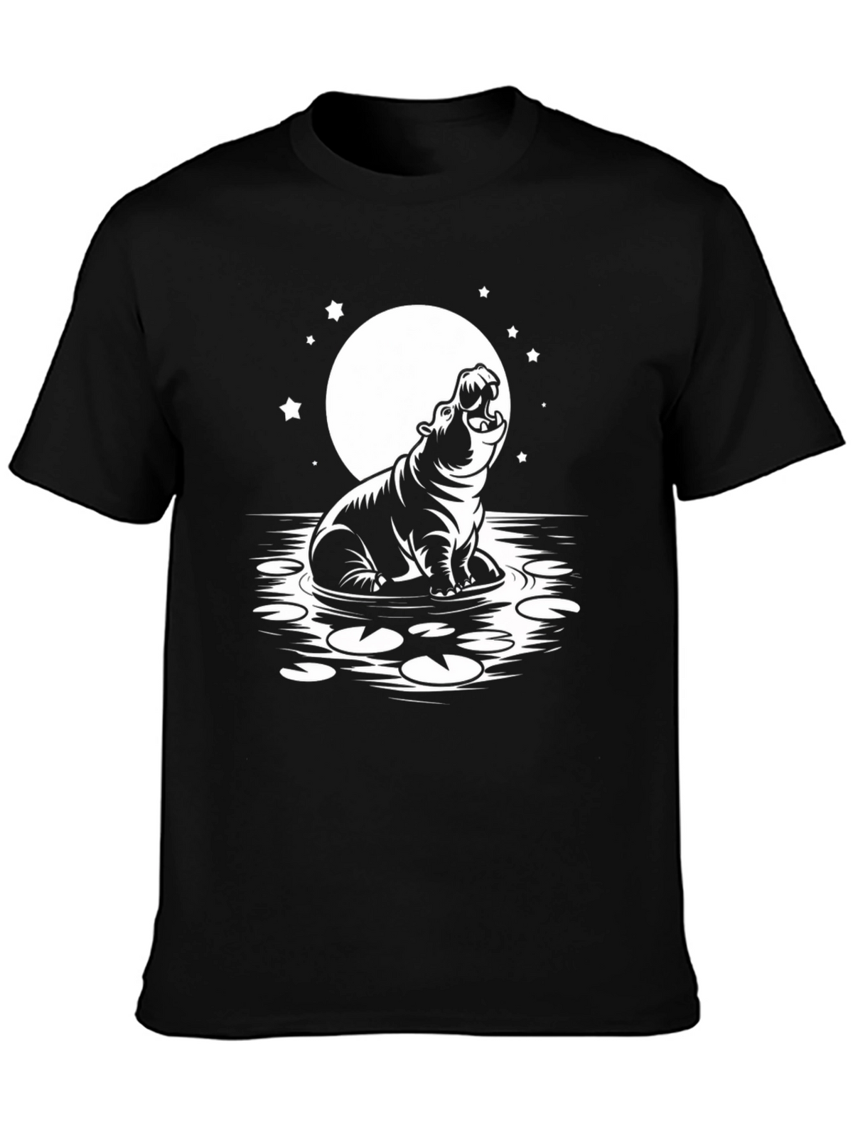 Hippo Under the Moon Graphic Tee