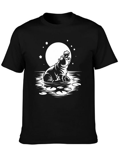 Hippo Under the Moon Graphic Tee