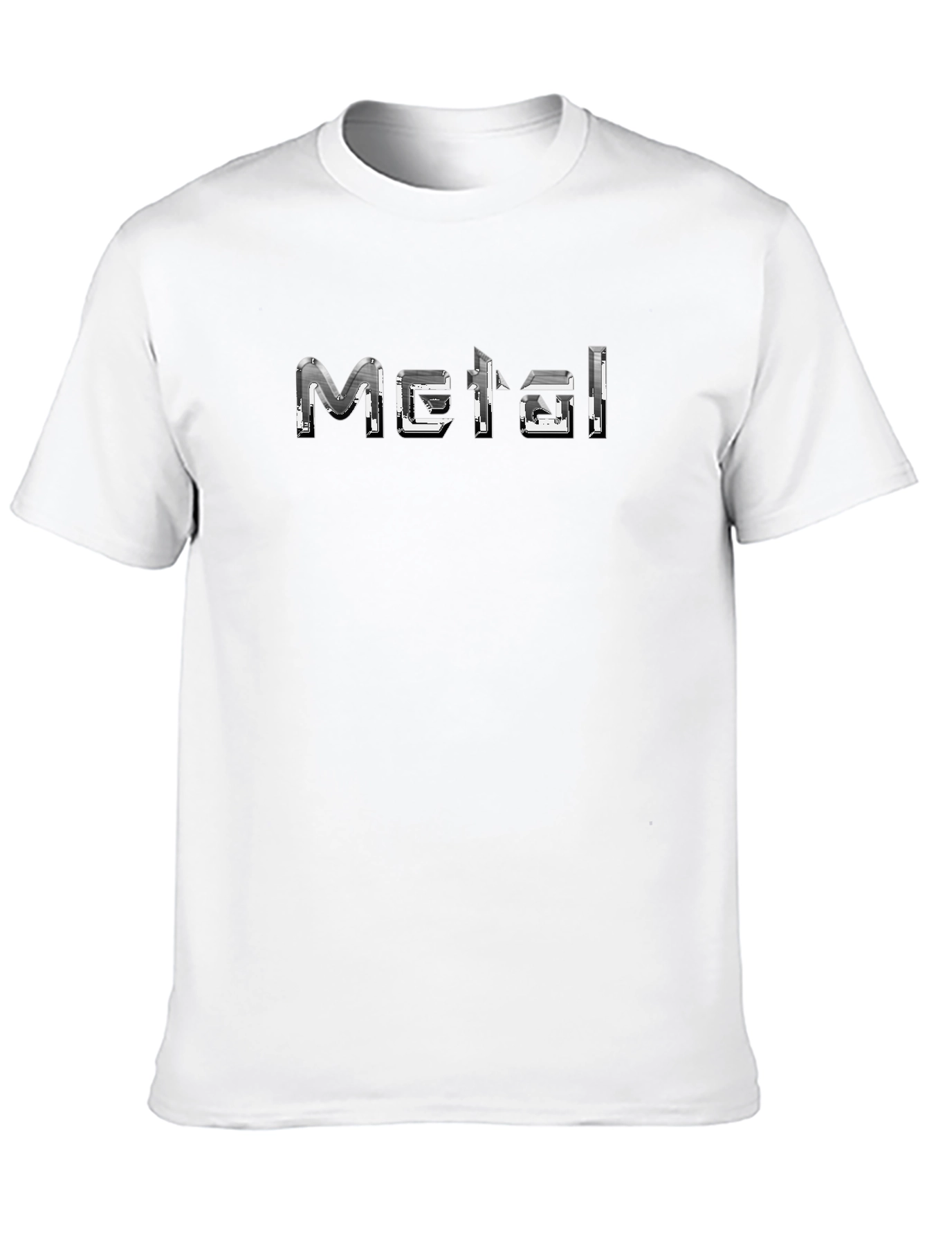 Metal Print Graphic Tee - Black Cotton Blend