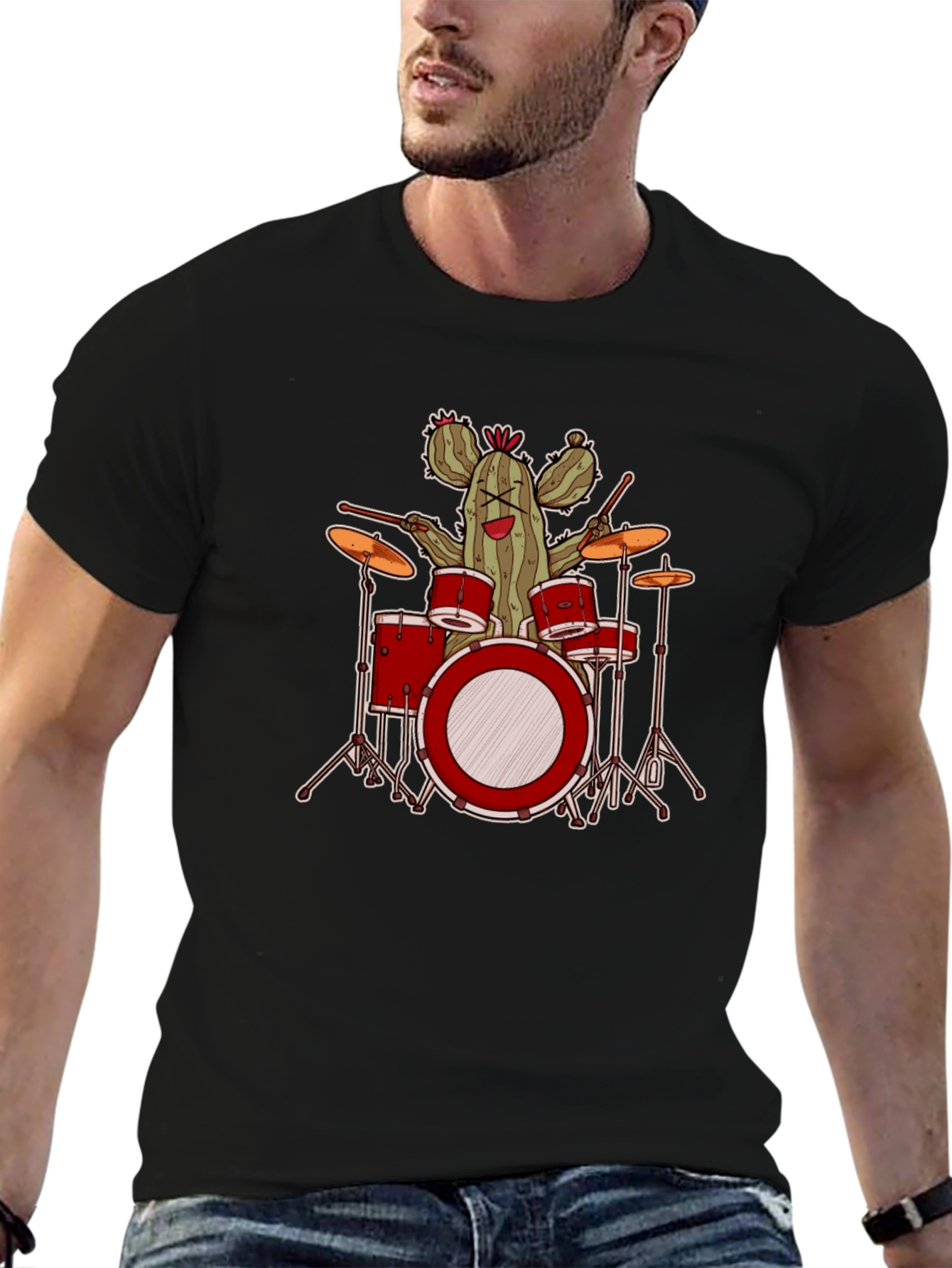 Cactus Drummer Graphic T-Shirt - Band Tee