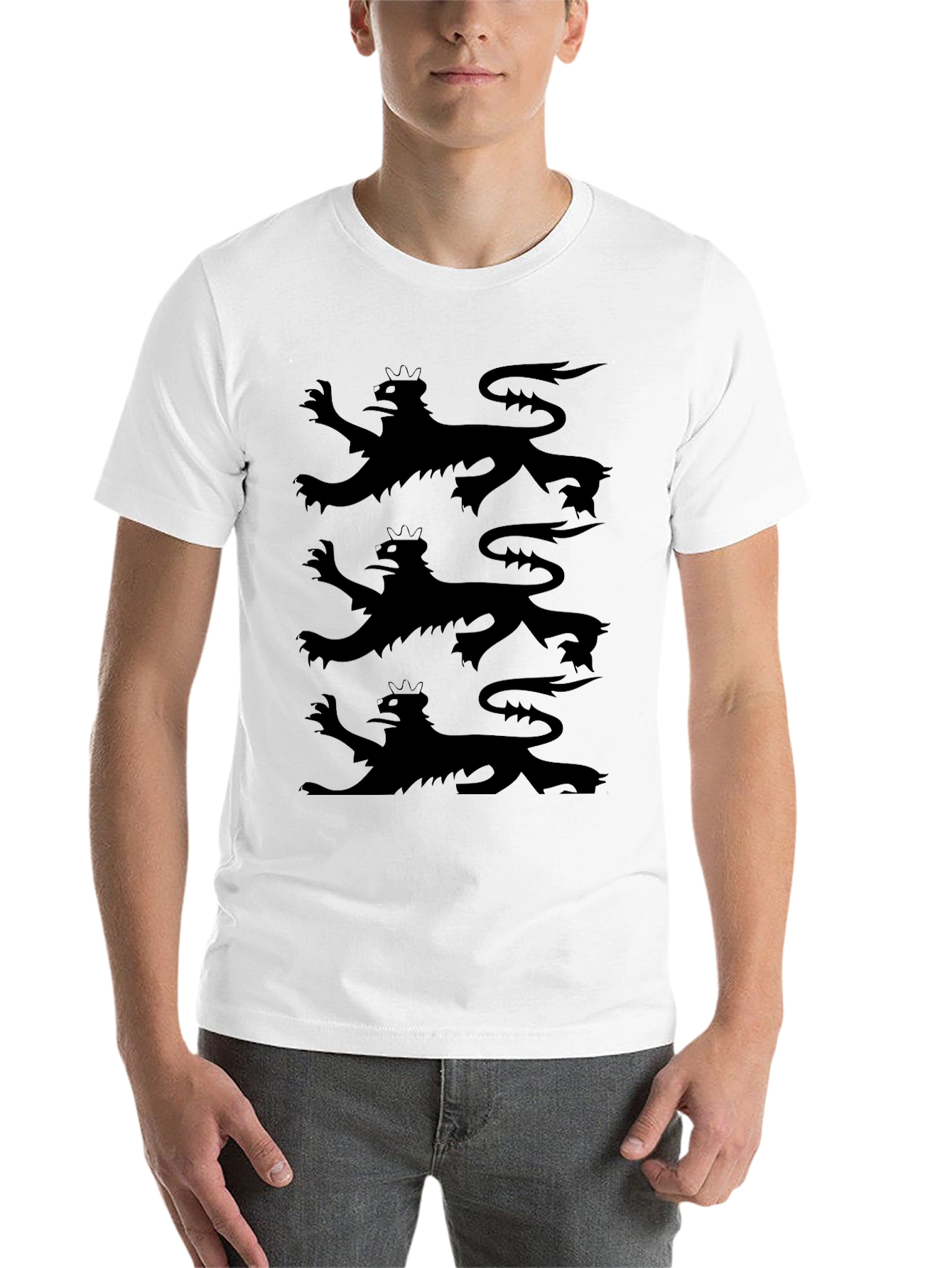 Triple Lion Rampant Graphic Tee - Black