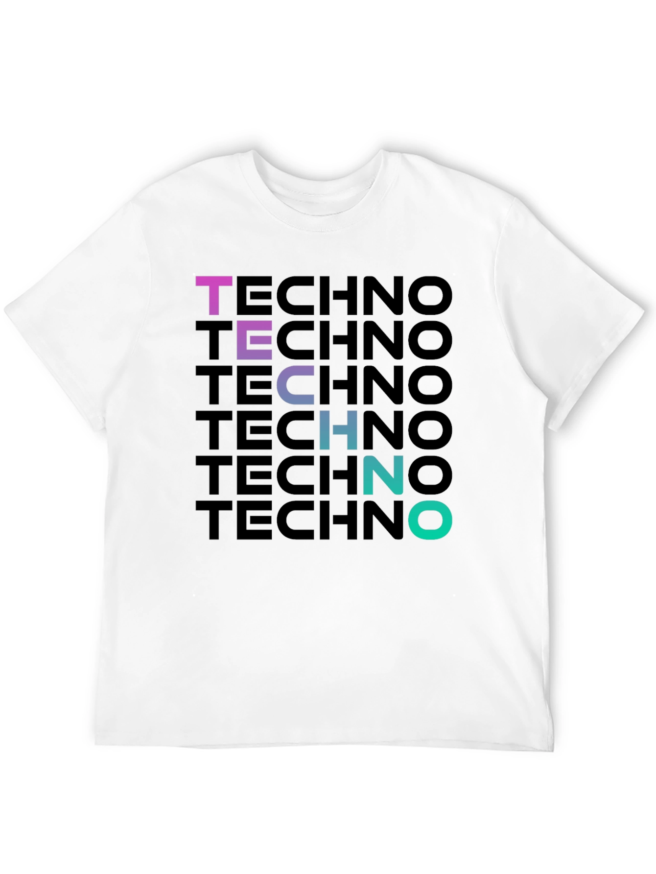Techno Gradient T-Shirt - Bold Graphic Print