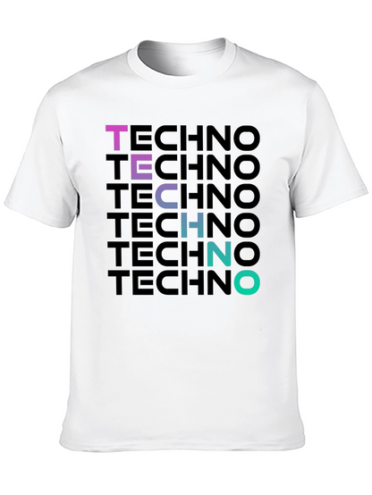Techno Gradient T-Shirt - Bold Graphic Print