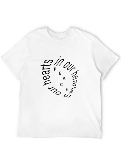 Mens Black Peace in Our Hearts Graphic Tee