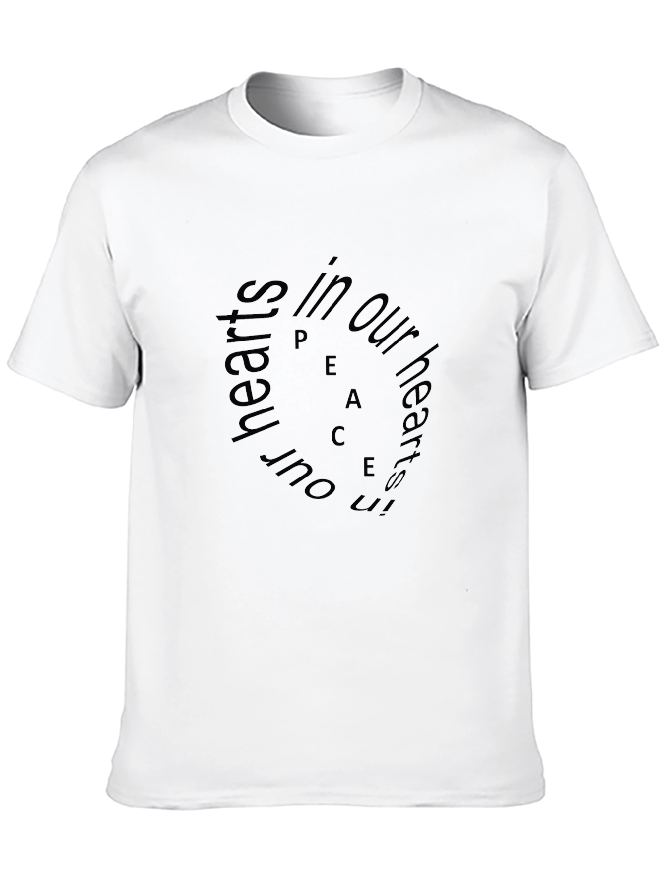 Mens Black Peace in Our Hearts Graphic Tee