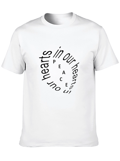 Mens Black Peace in Our Hearts Graphic Tee