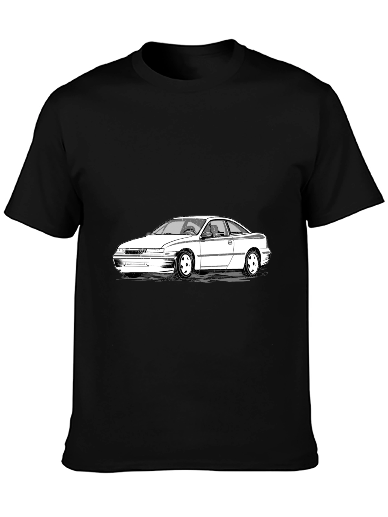 Cool Car Graphic Tee - Black Cotton T-Shirt