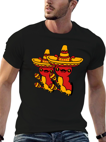 Fiesta Time Black T-Shirt - Cute Mexican Sombrero Axolotls