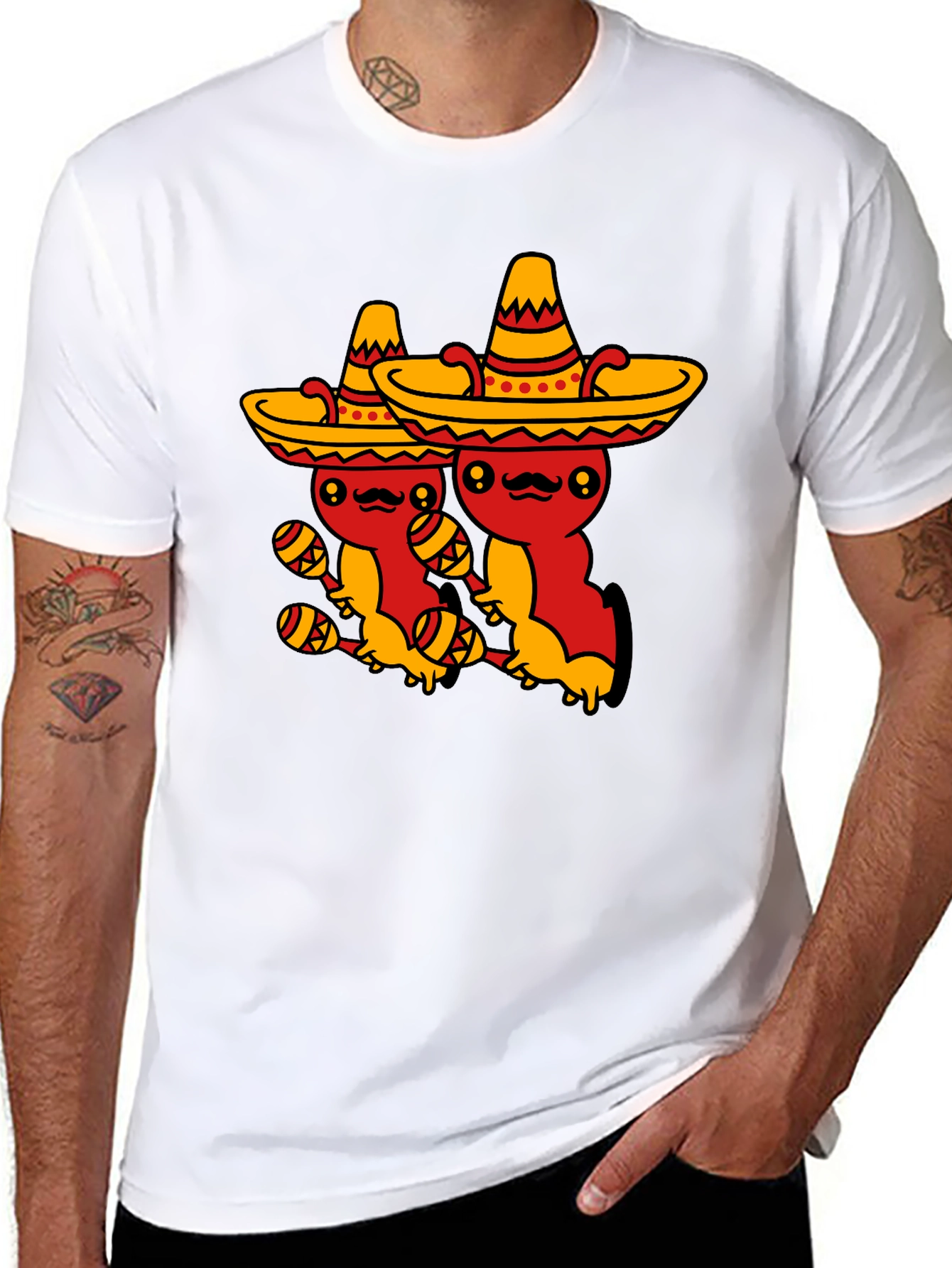 Fiesta Time Black T-Shirt - Cute Mexican Sombrero Axolotls