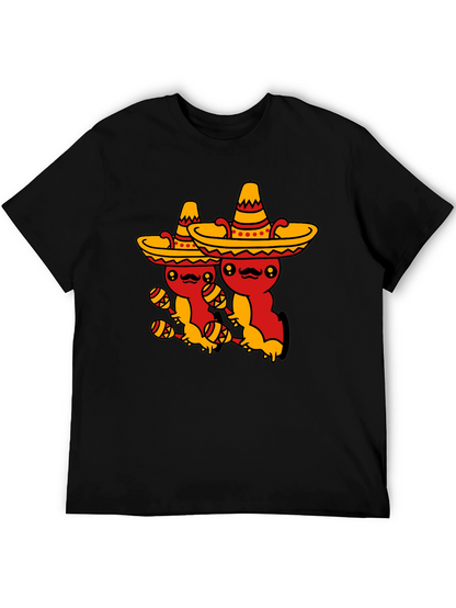 Fiesta Time Black T-Shirt - Cute Mexican Sombrero Axolotls