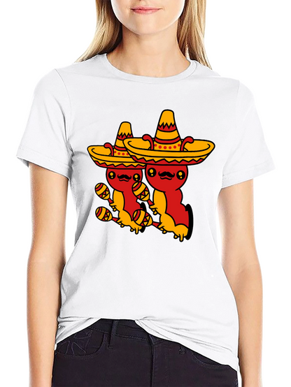 Fiesta Time Black T-Shirt - Cute Mexican Sombrero Axolotls