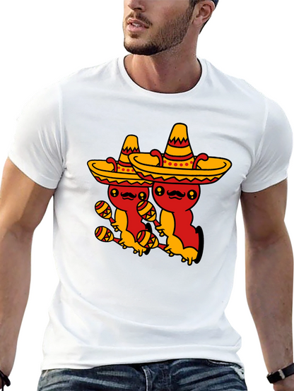 Fiesta Time Black T-Shirt - Cute Mexican Sombrero Axolotls
