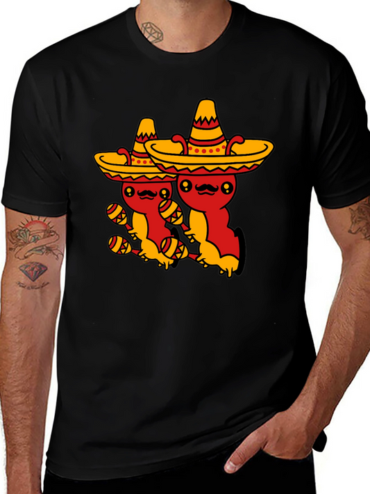 Fiesta Time Black T-Shirt - Cute Mexican Sombrero Axolotls