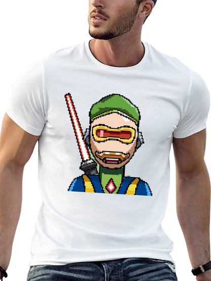 Pixel Art Sci-Fi Character Black T-Shirt