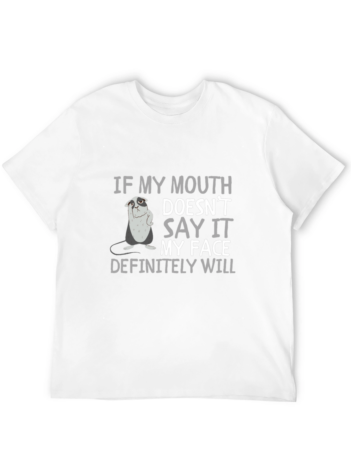 Sarcastic Bulldog Graphic Print Crew Neck T-Shirt
