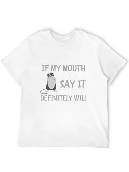 Sarcastic Bulldog Graphic Print Crew Neck T-Shirt