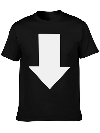 Arrow Down Graphic Tee - Casual Black T-Shirt