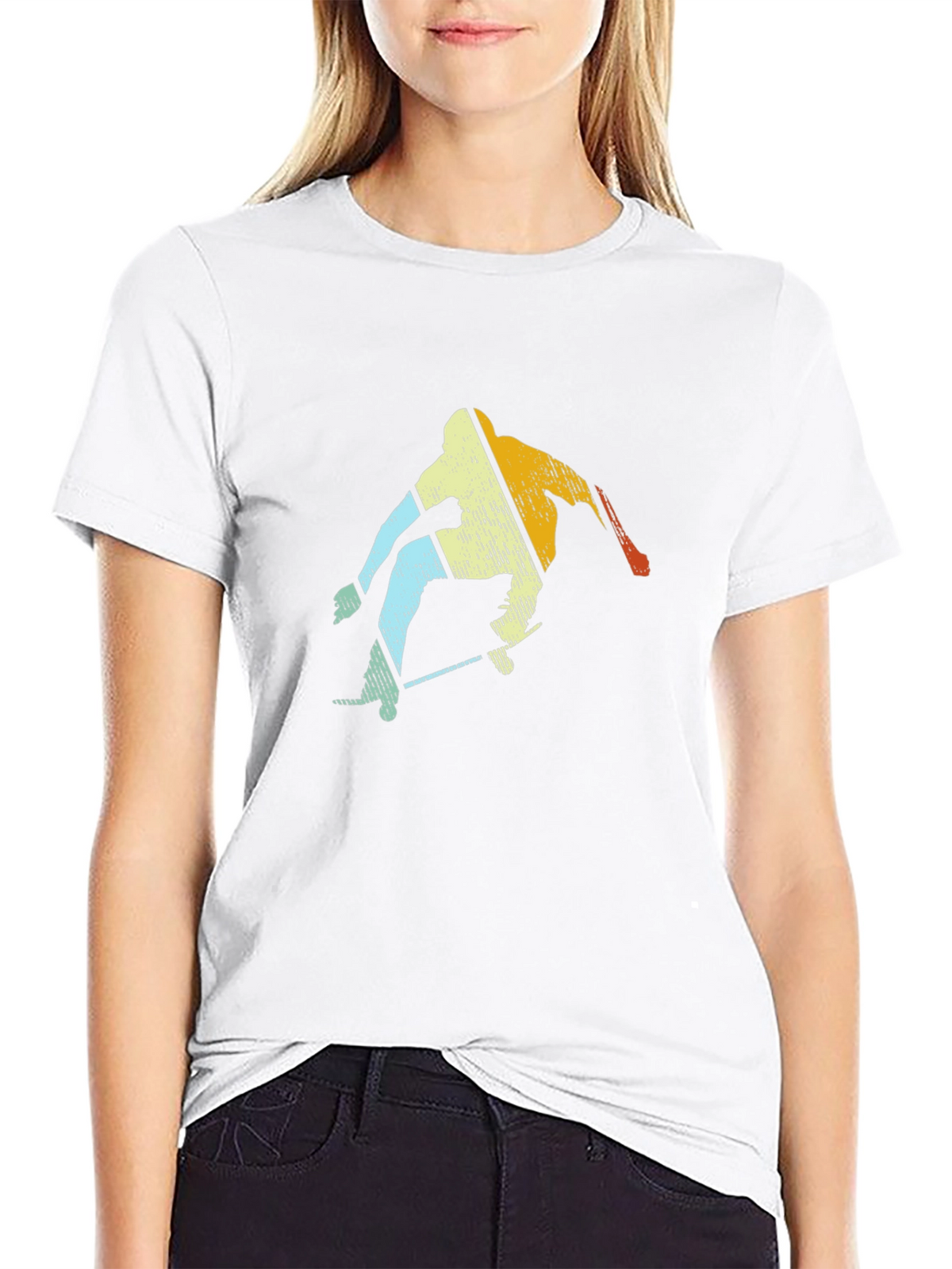 Retro Skateboarder Graphic Tee - Cool Black T-Shirt
