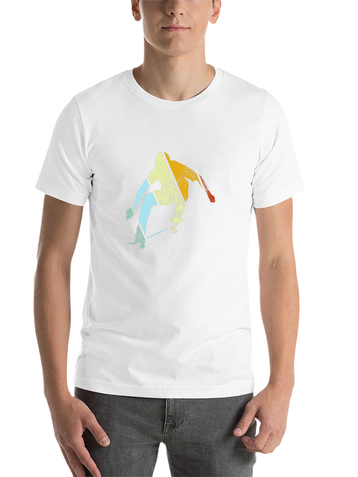 Retro Skateboarder Graphic Tee - Cool Black T-Shirt
