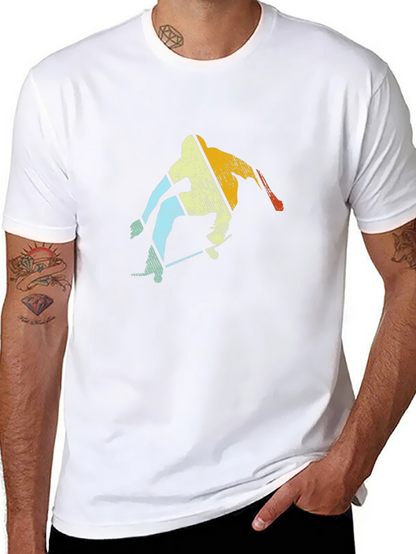 Retro Skateboarder Graphic Tee - Cool Black T-Shirt