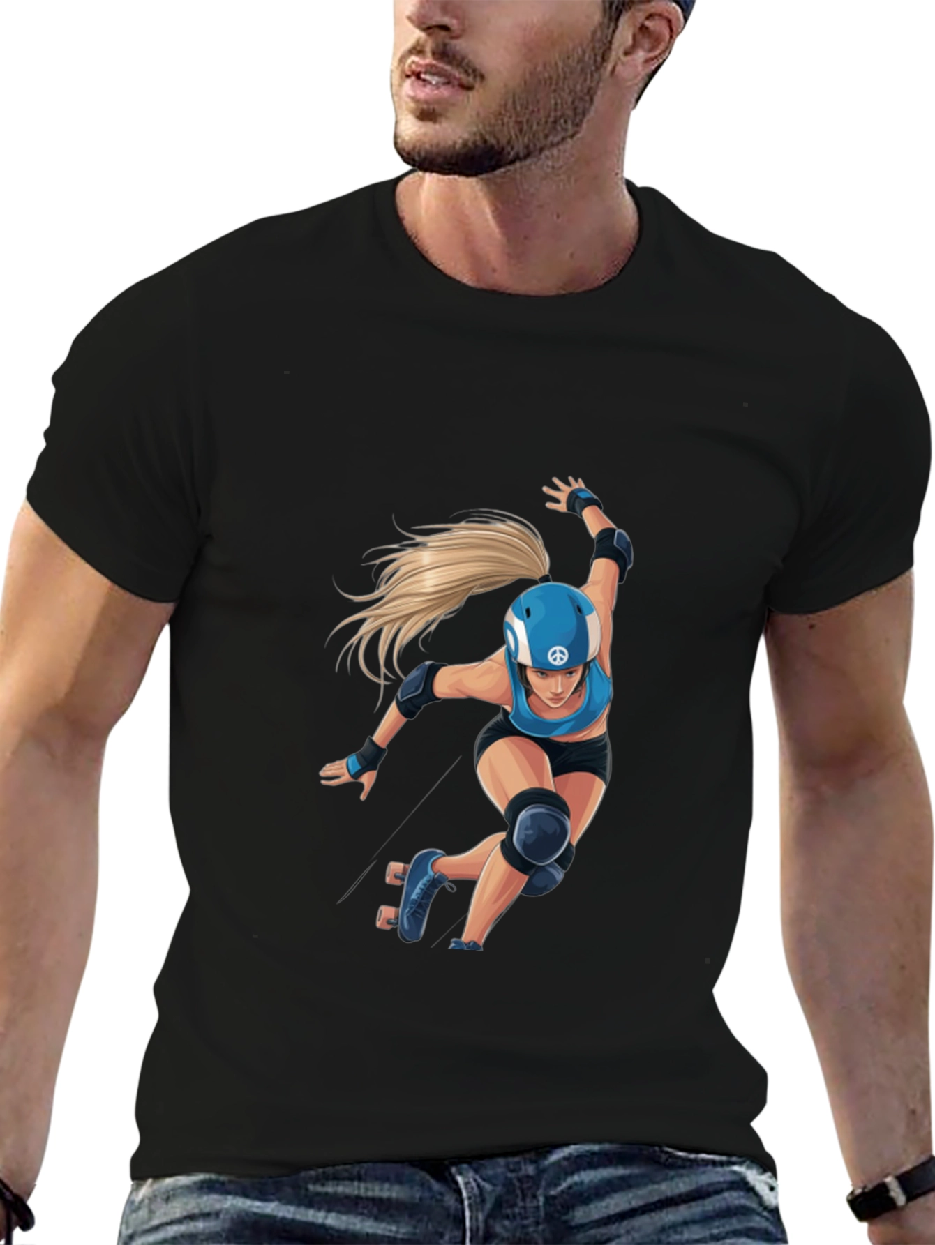 Roller Derby Graphic Tee - Black Cotton Blend