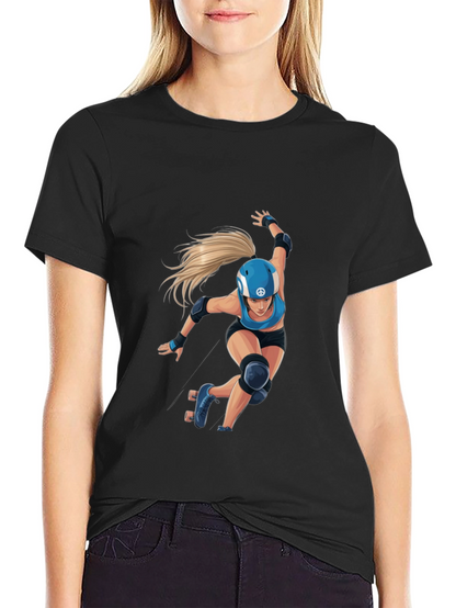 Roller Derby Graphic Tee - Black Cotton Blend
