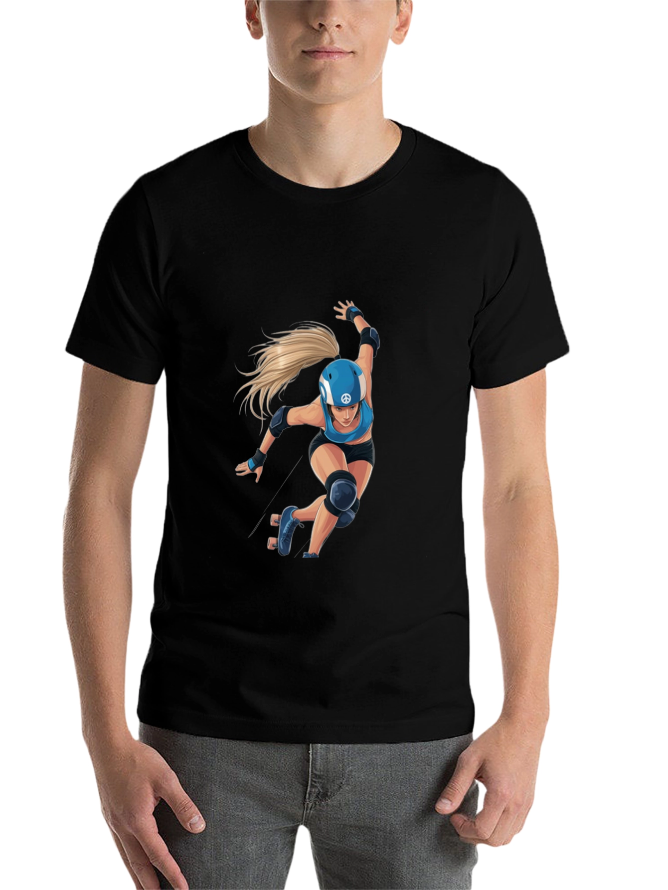 Roller Derby Graphic Tee - Black Cotton Blend