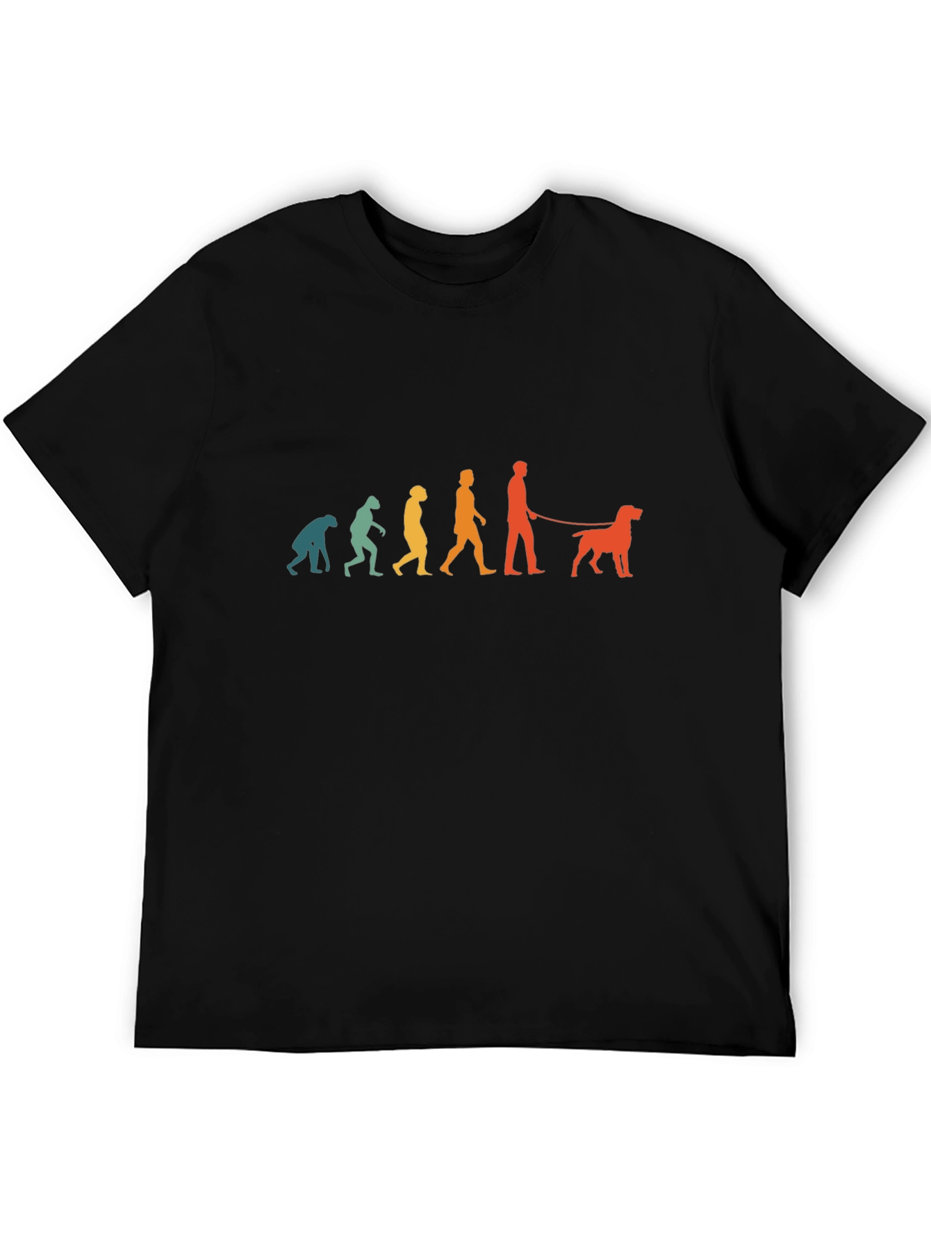 Evolution of Dog Walker T-Shirt - Black