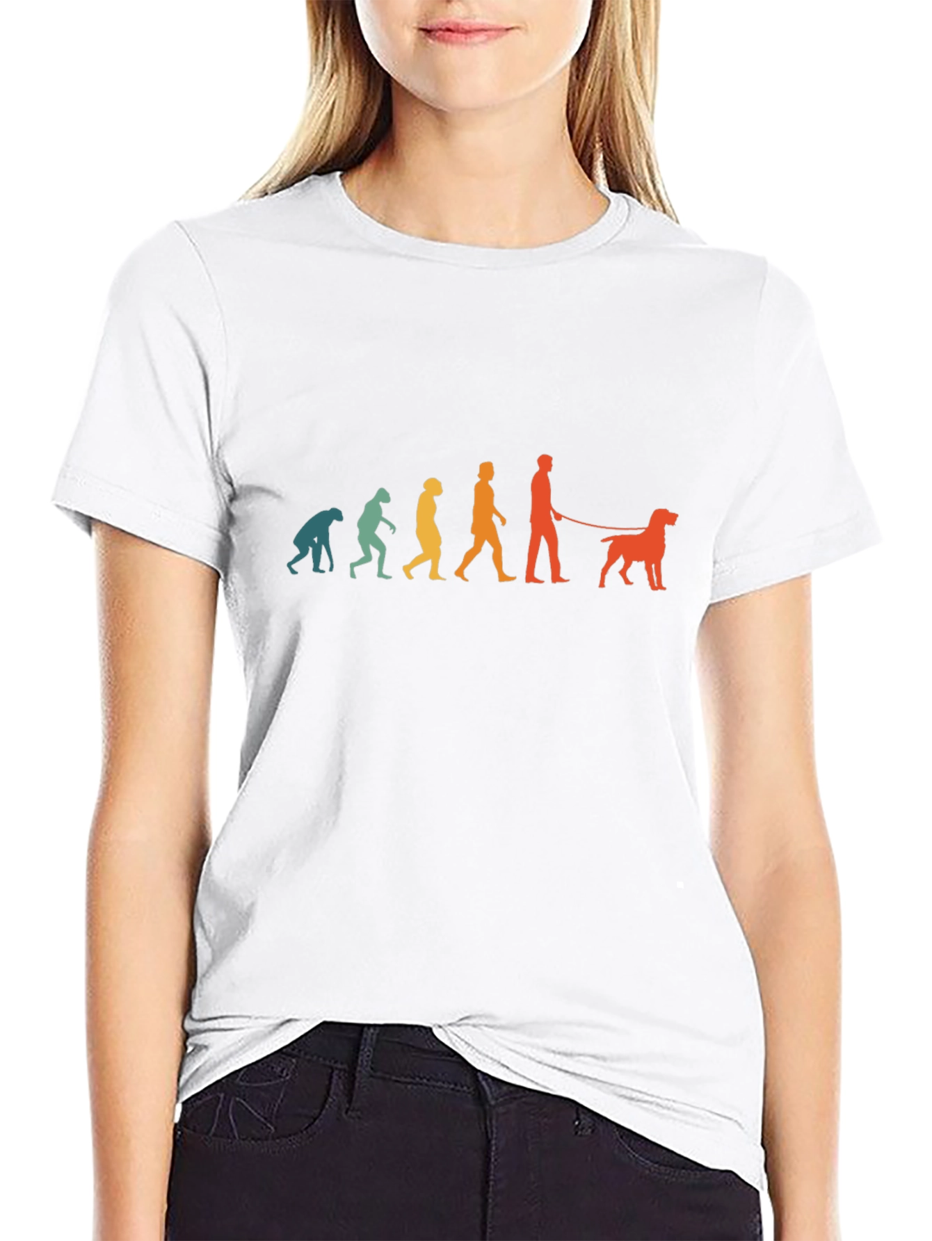Evolution of Dog Walker T-Shirt - Black