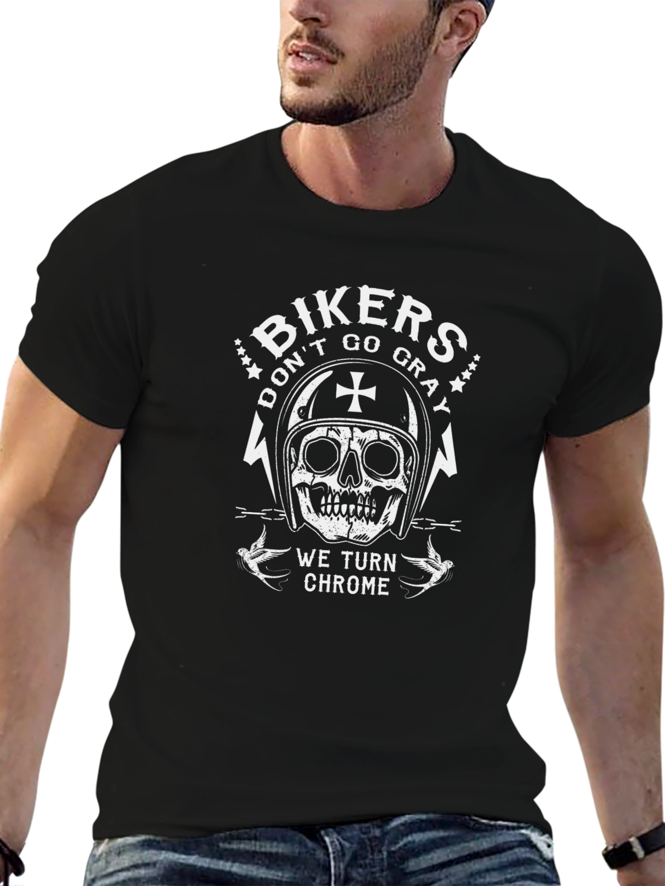 Bikers Dont Go Gray We Turn Chrome T-Shirt