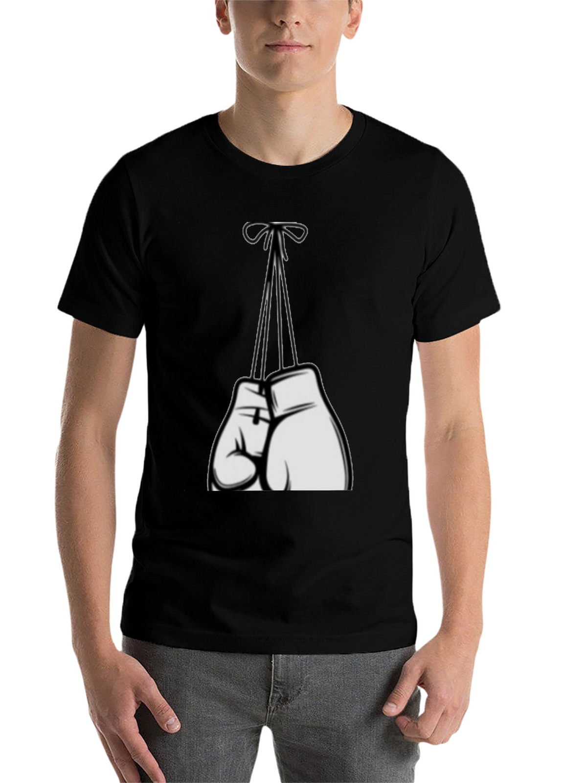 Boxing Gloves Graphic Tee - Black Casual Shirt