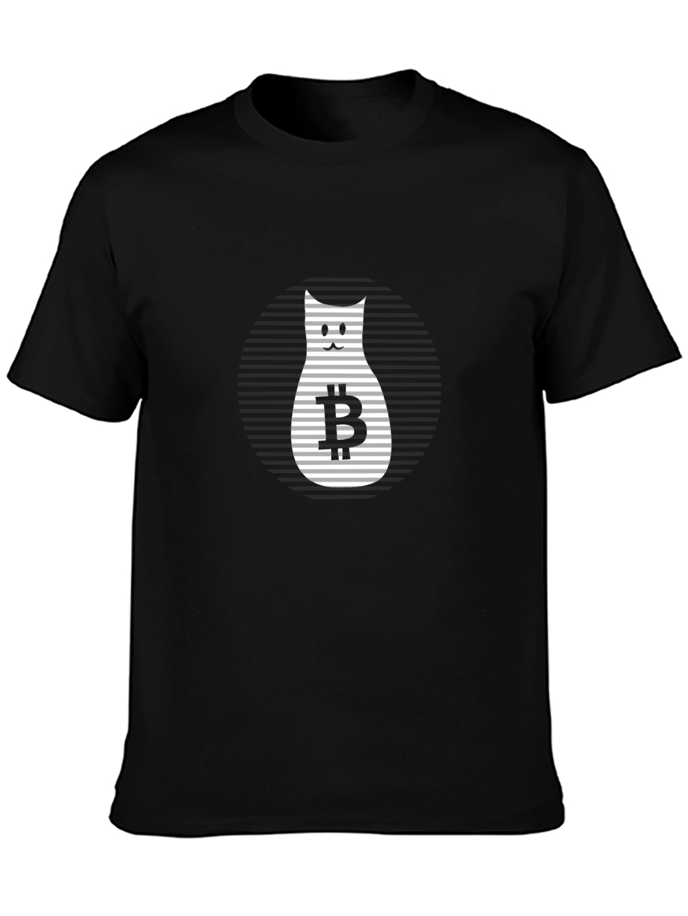 Bitcoin Cat Graphic T-Shirt - Black