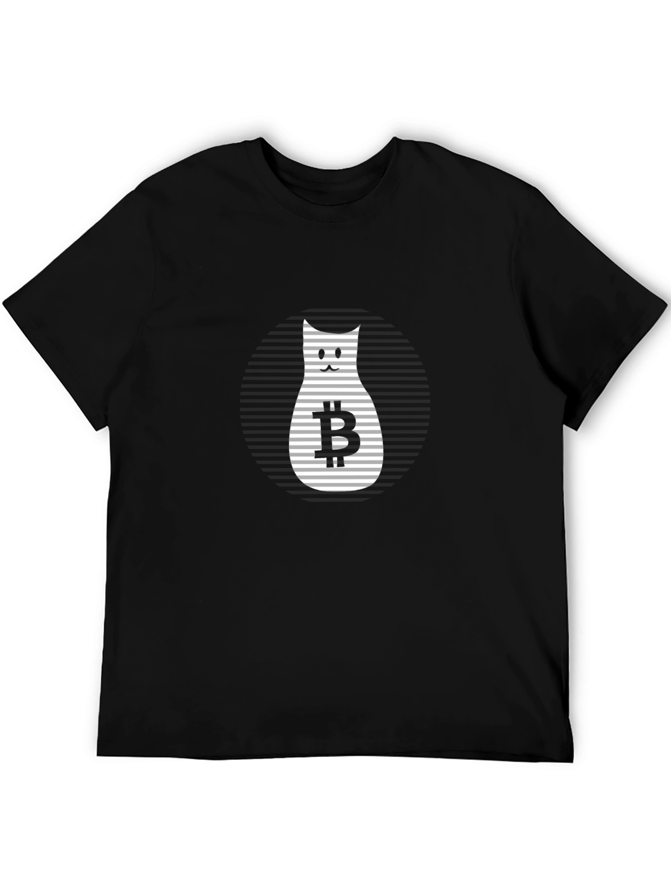 Bitcoin Cat Graphic T-Shirt - Black