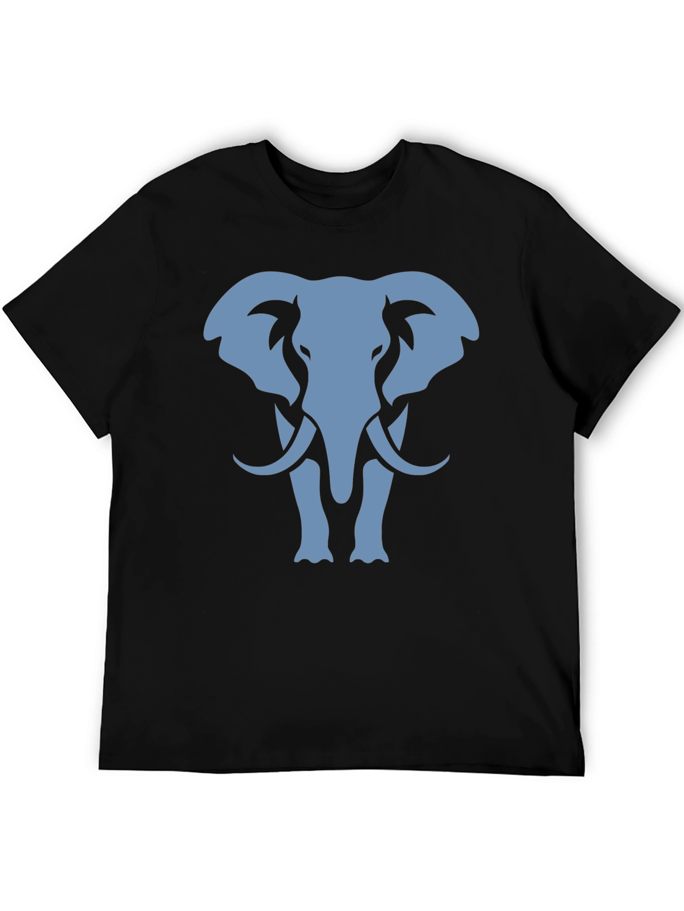 Elephant Graphic Tee - Black Cotton Casual Shirt