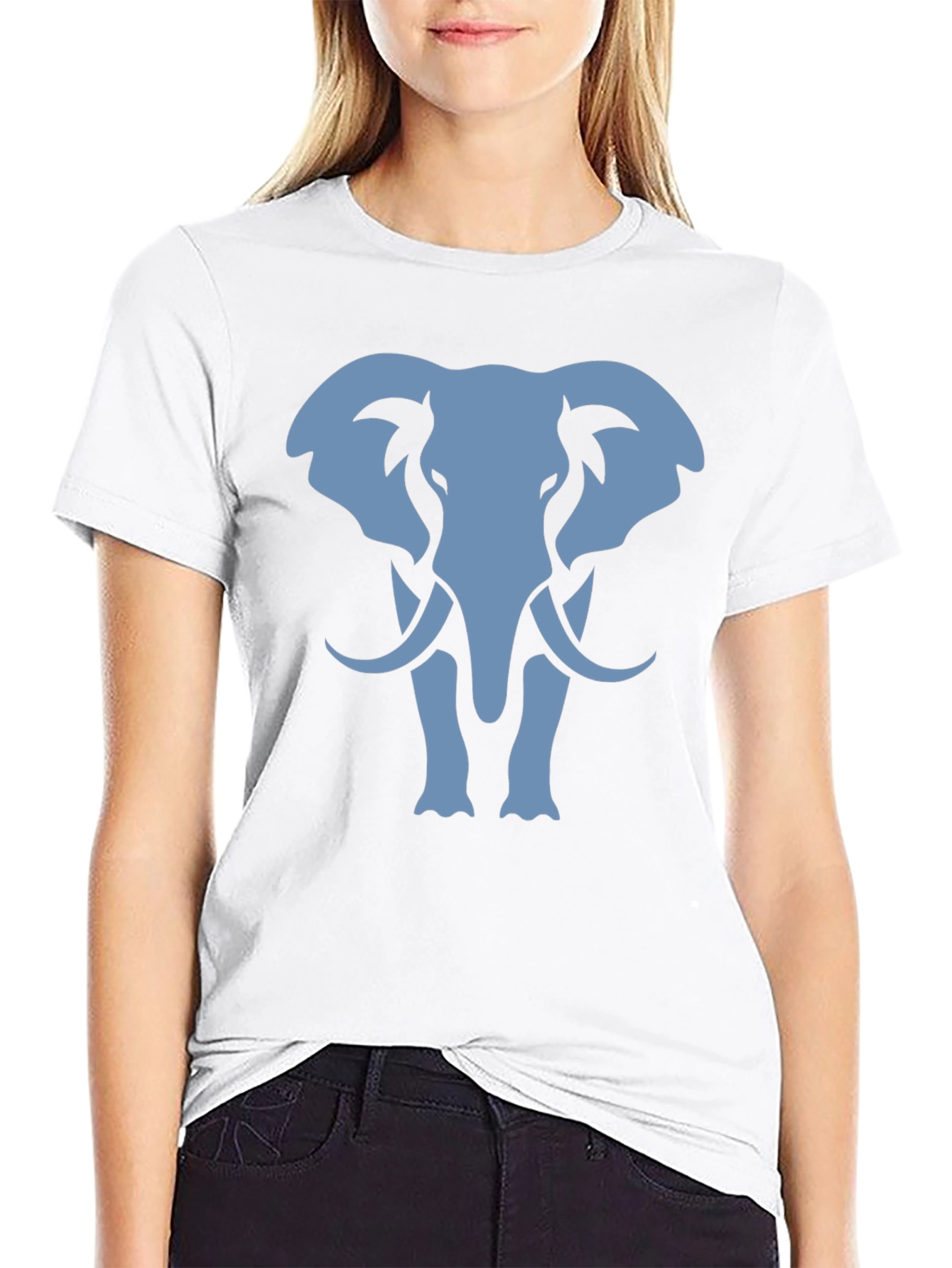 Elephant Graphic Tee - Black Cotton Casual Shirt