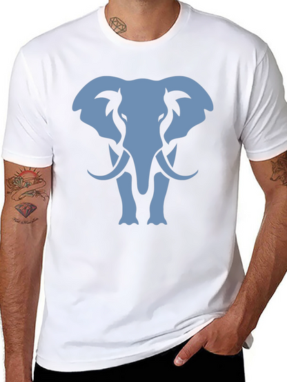 Elephant Graphic Tee - Black Cotton Casual Shirt