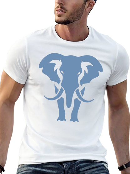 Elephant Graphic Tee - Black Cotton Casual Shirt