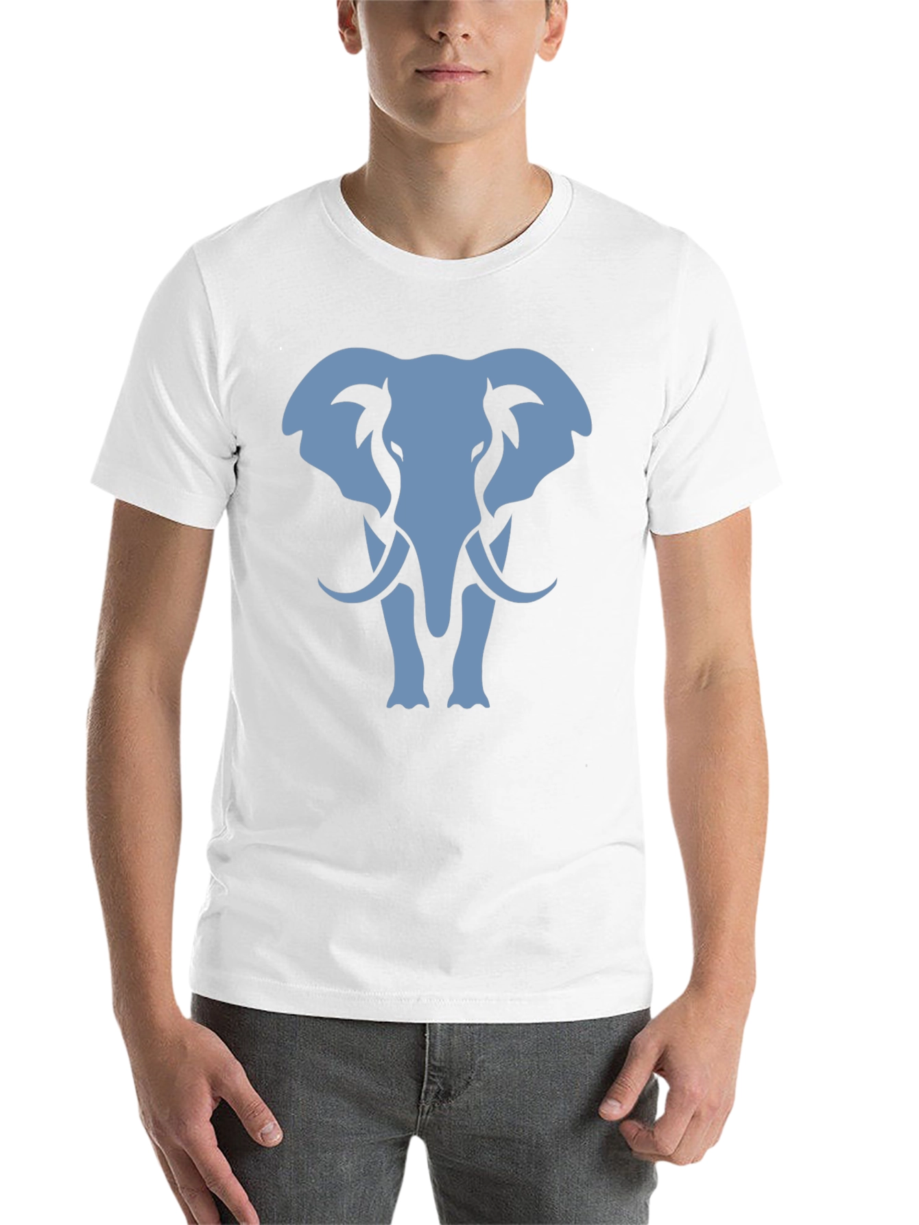 Elephant Graphic Tee - Black Cotton Casual Shirt