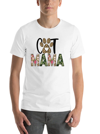 Cat Mama Leopard Paw Camo Print T-Shirt