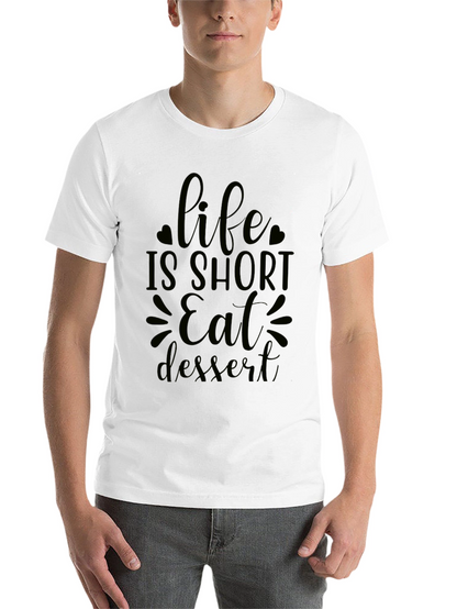 Life is Short Eat Dessert Black Graphic Tee