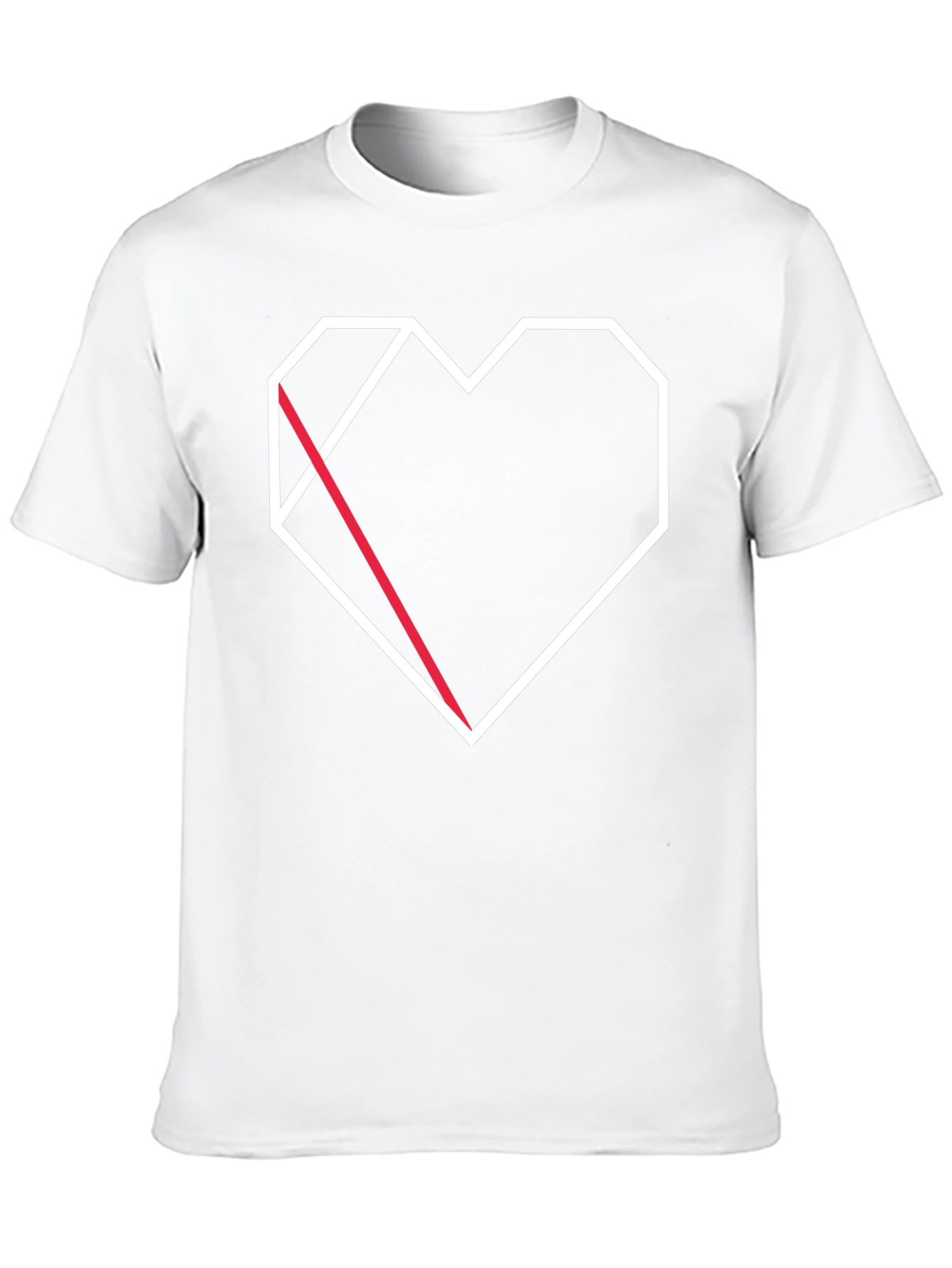 Geometric Heart Graphic Tee - Modern Black T-Shirt