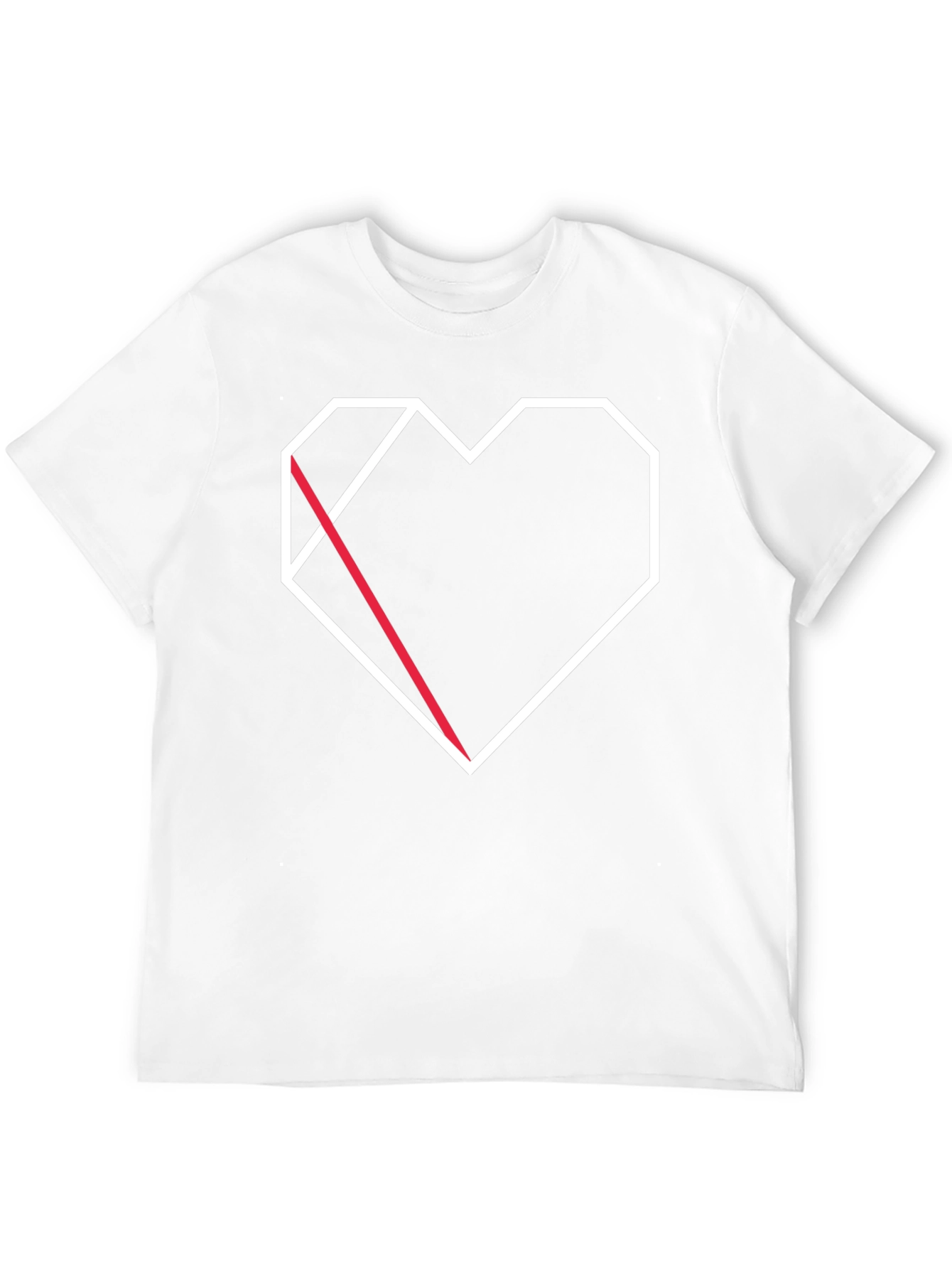 Geometric Heart Graphic Tee - Modern Black T-Shirt