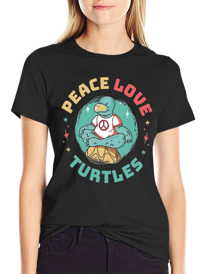 Peace Love Turtles Graphic T-Shirt